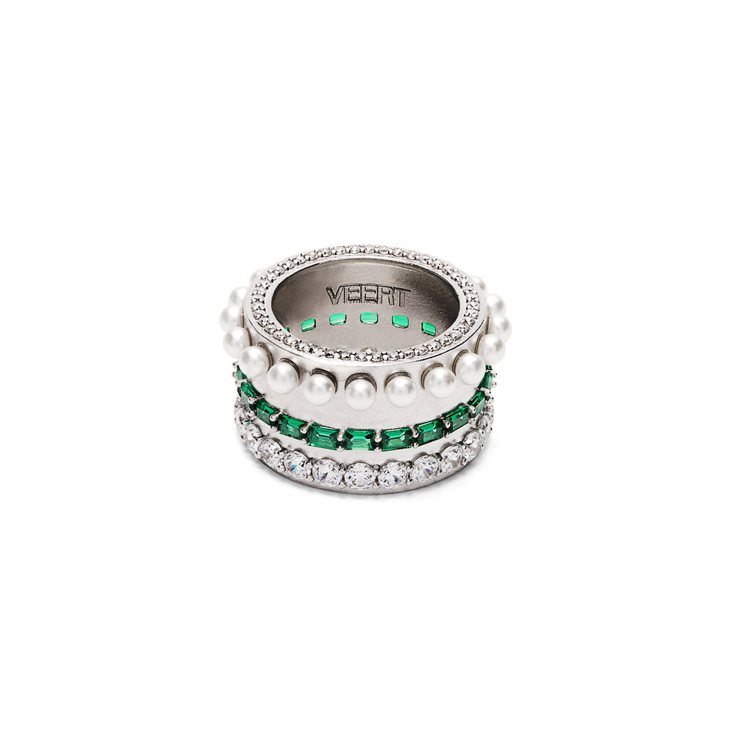The Thick Layered Ring in White Gold