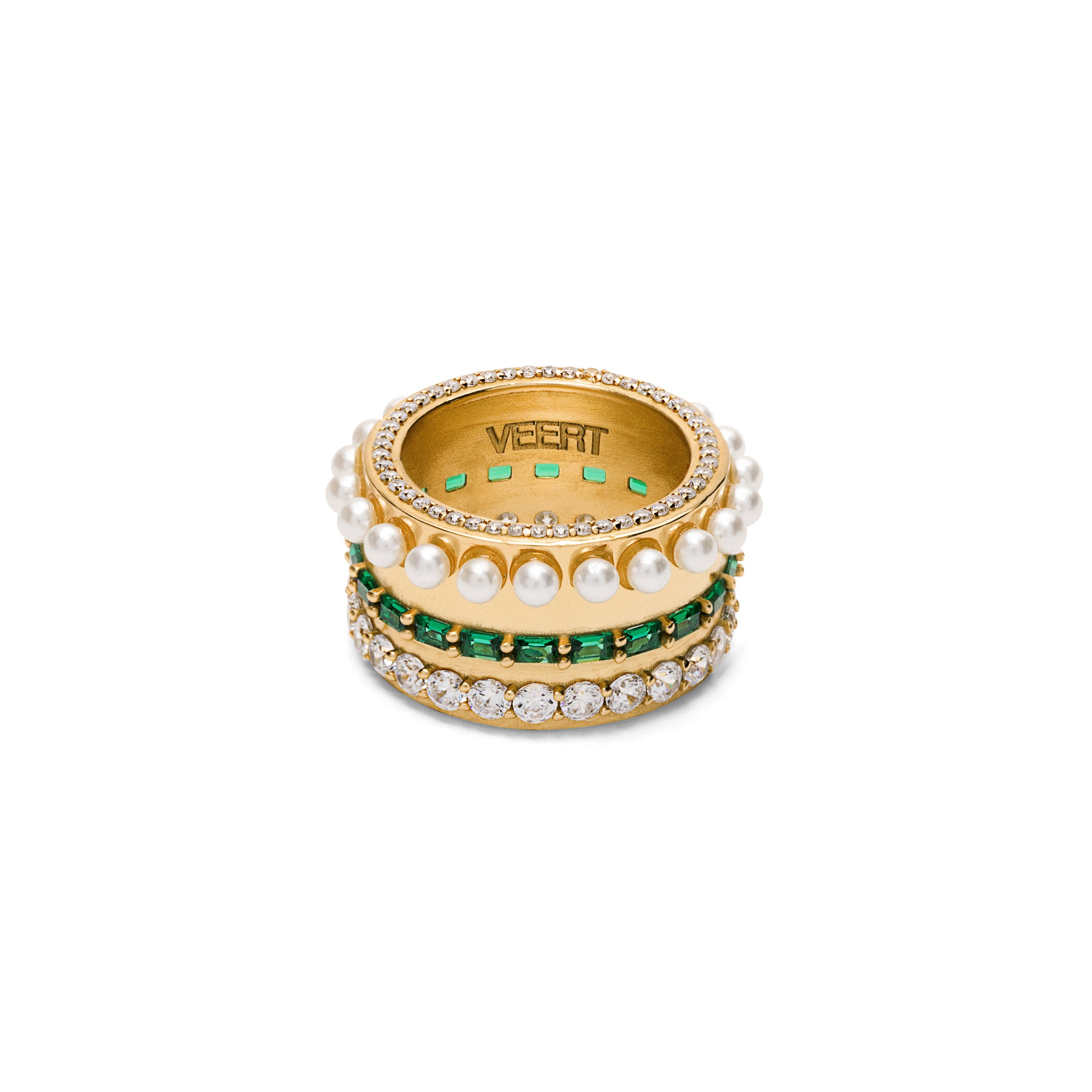 【関税込み】VEERT ゴールド＆グリーン The Shape リング VEERT - The Green Shape Ring in Yellow Gold