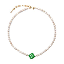 Load image into Gallery viewer, The Pearl Green Dice Necklace
