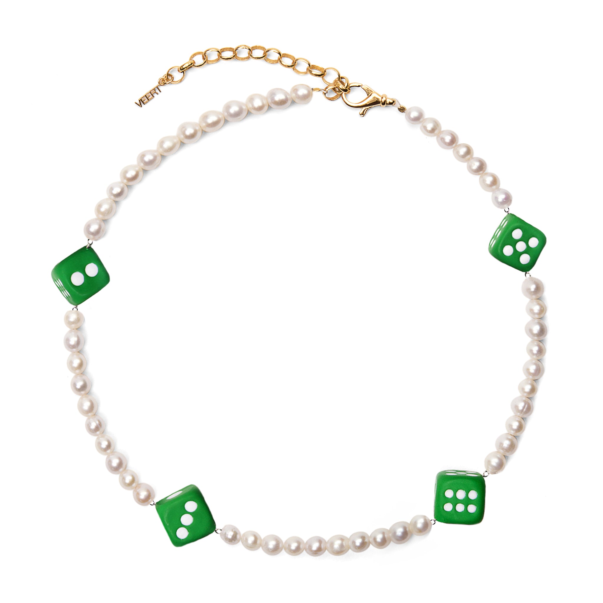 The Pearl Green 4 Dice Necklace