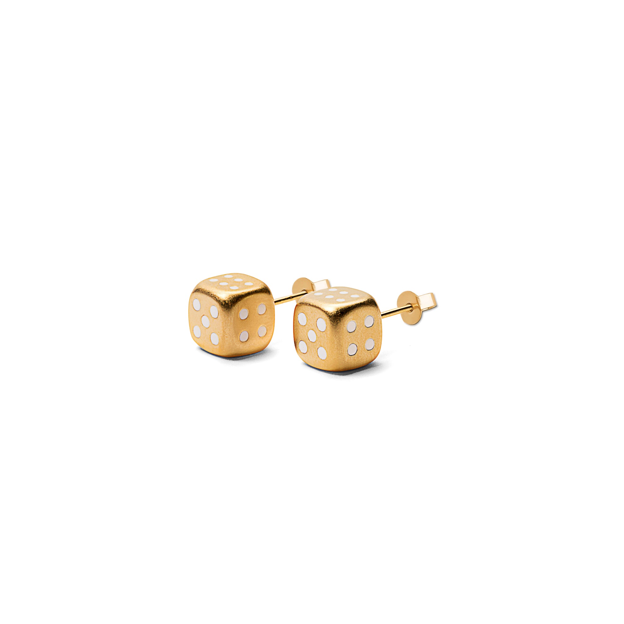 The Dice Earring Pair in Yellow Gold