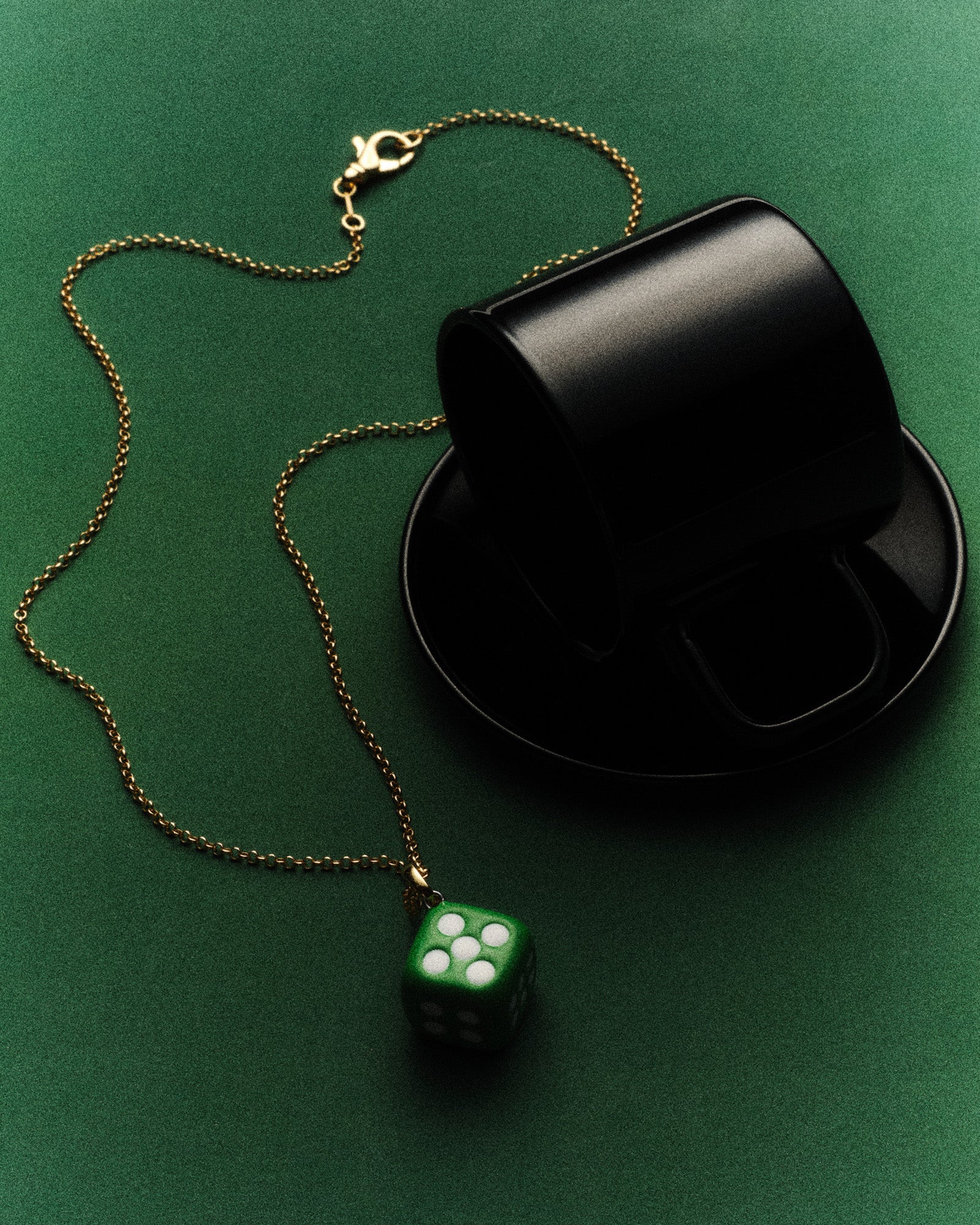 The Dice Pendant Chain in Yellow Gold