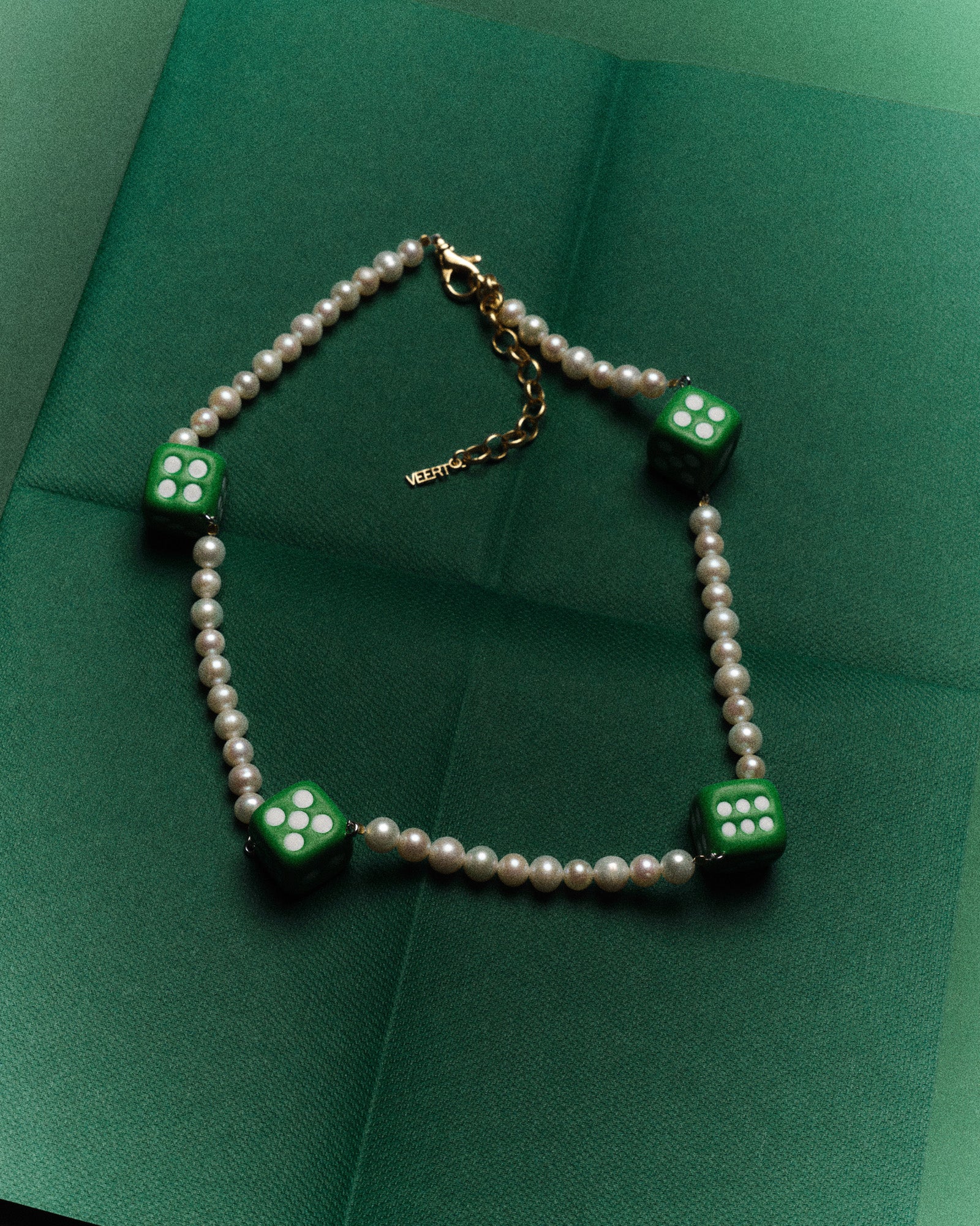The Pearl Green 4 Dice Necklace
