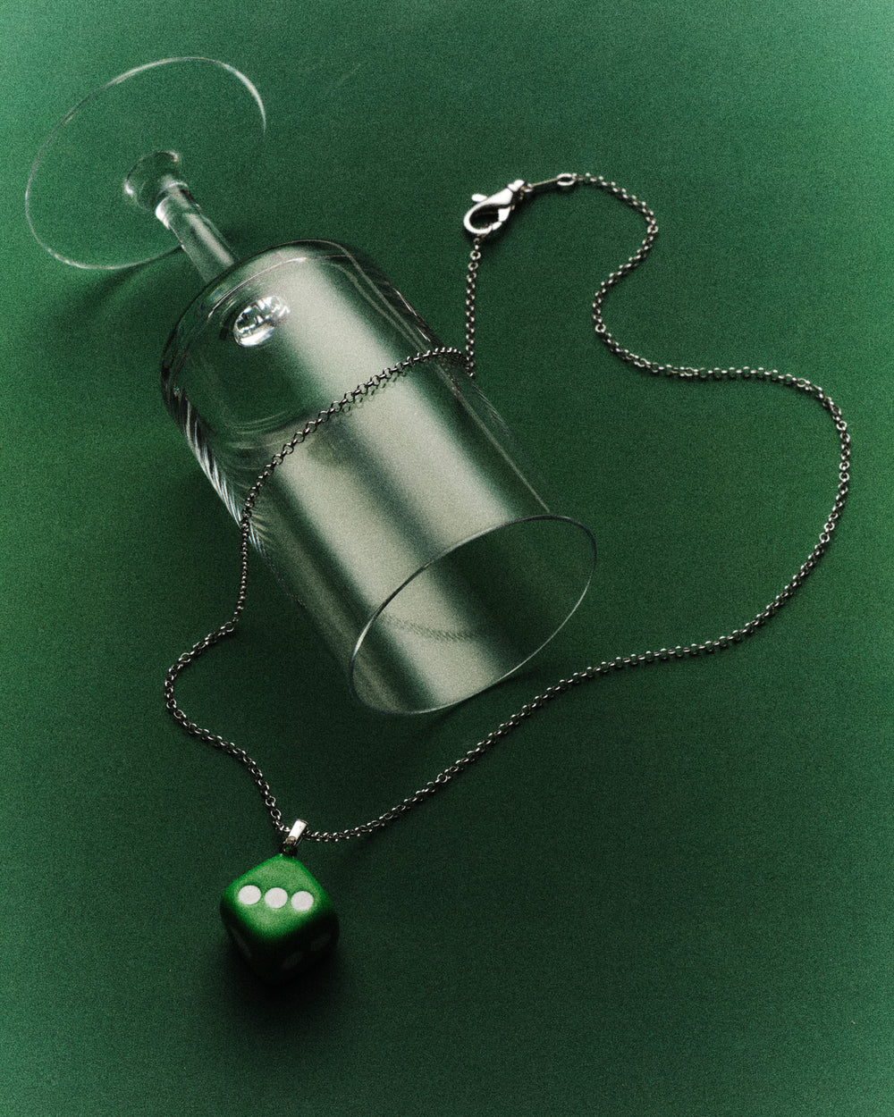 The Dice Pendant Chain in White Gold