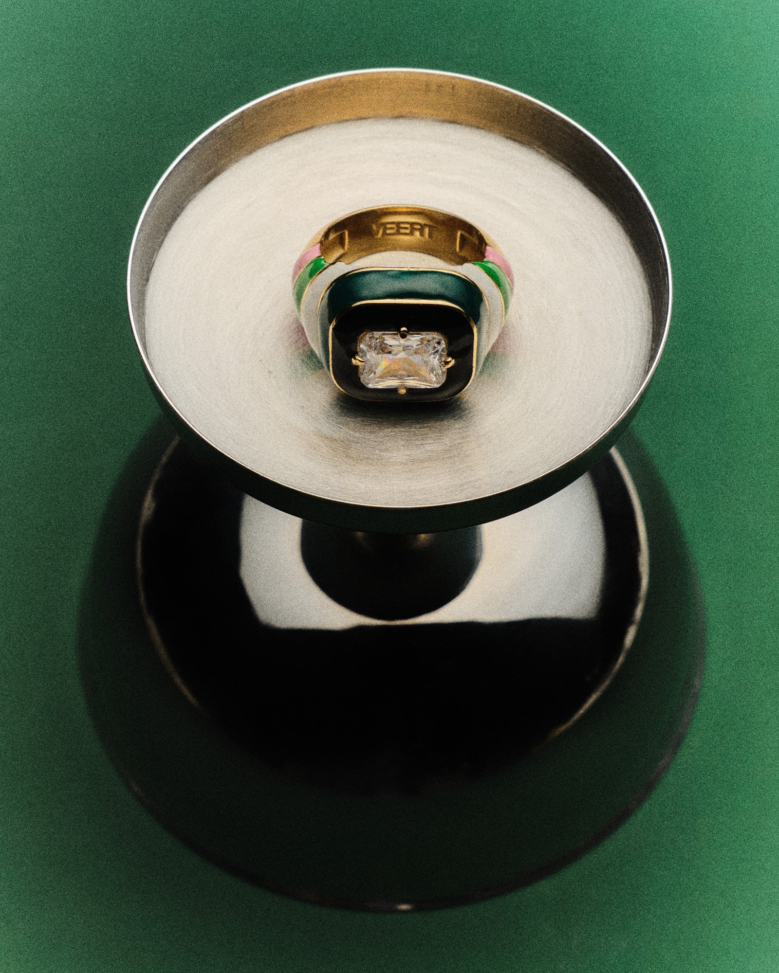 The Multi Enamel Ring in Yellow Gold