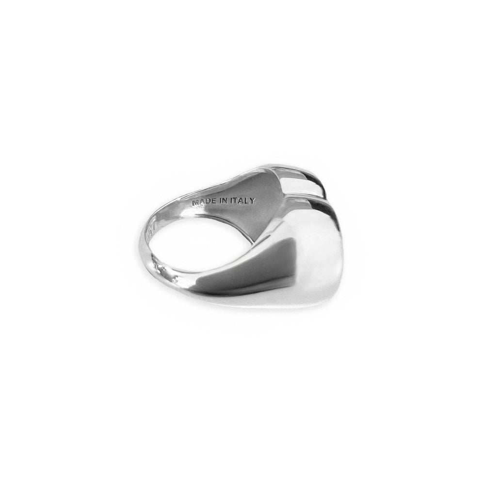 The Macro Heart Ring in White Gold