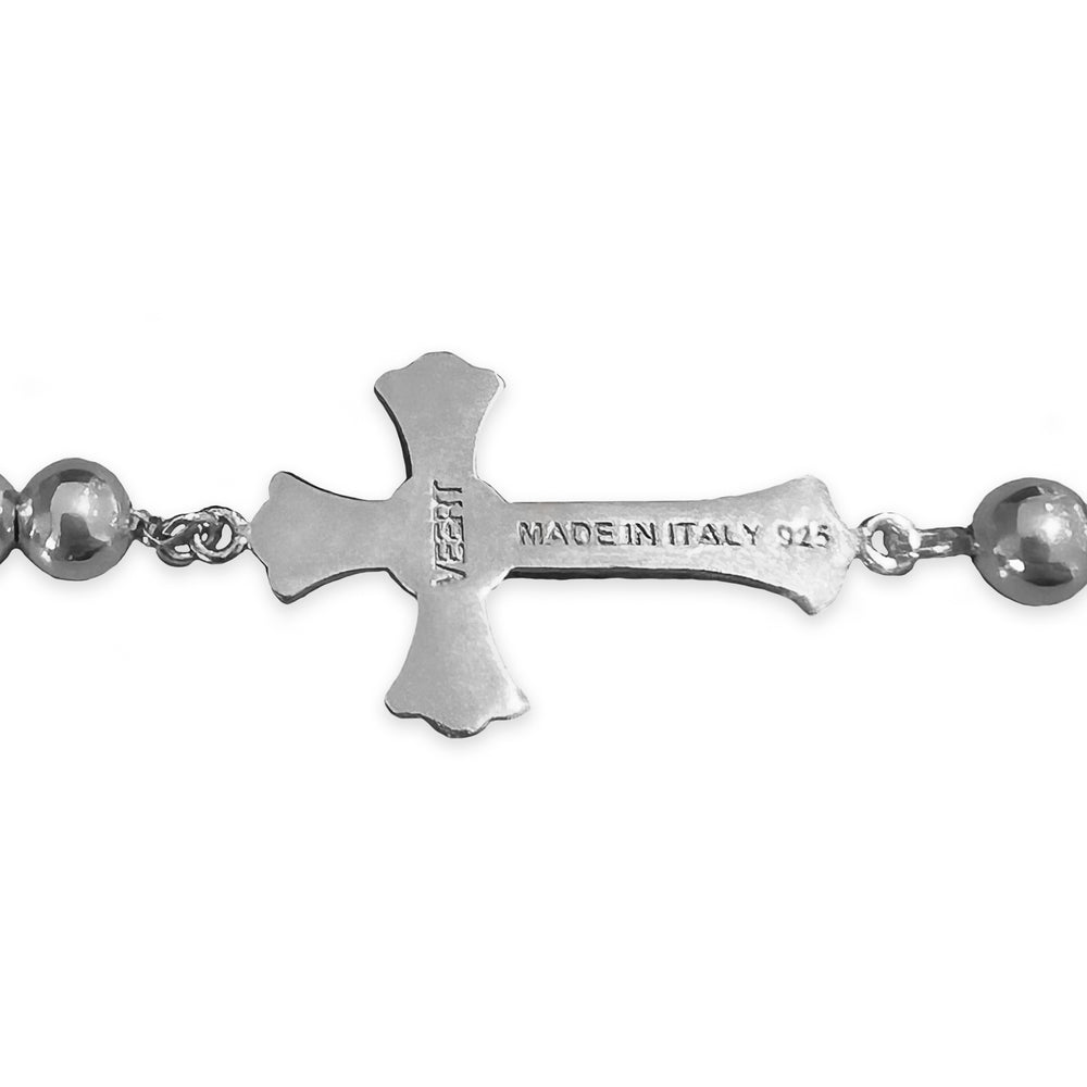 The Plain Cross Bracelet in White Gold