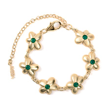 Load image into Gallery viewer, The Green Flower Bracelet in Yellow Gold
