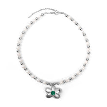 Load image into Gallery viewer, The Flower Pearl Bead Chain in White Gold
