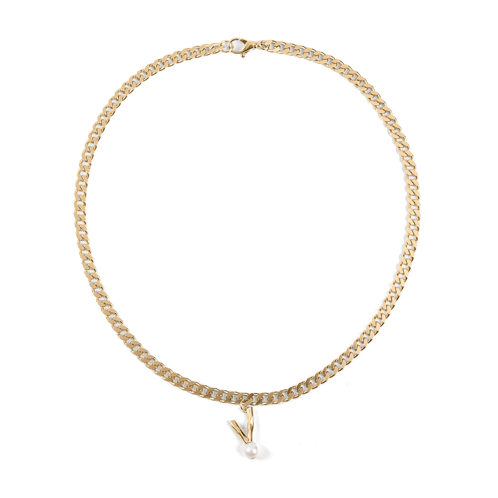 The Cuban V Chain in Yellow Gold