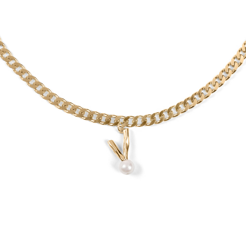 The Cuban V Chain in Yellow Gold