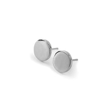 Load image into Gallery viewer, The Plain Circle Earring Pair in White Gold
