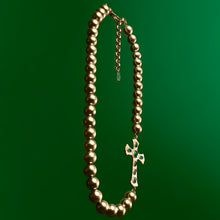 Load image into Gallery viewer, The Ball Cross Necklace in Yellow Gold
