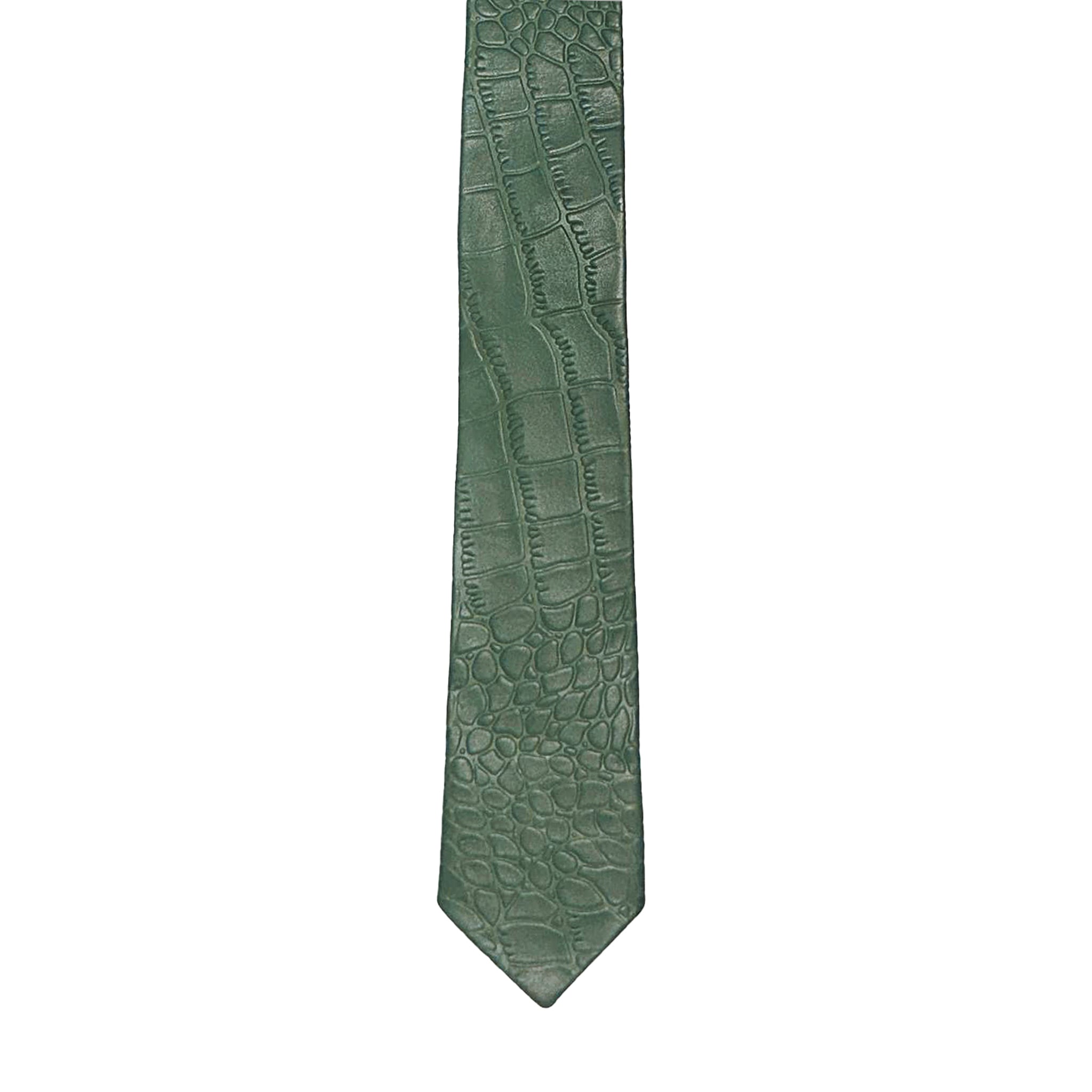 Green Croco Leather Tie – VEERT