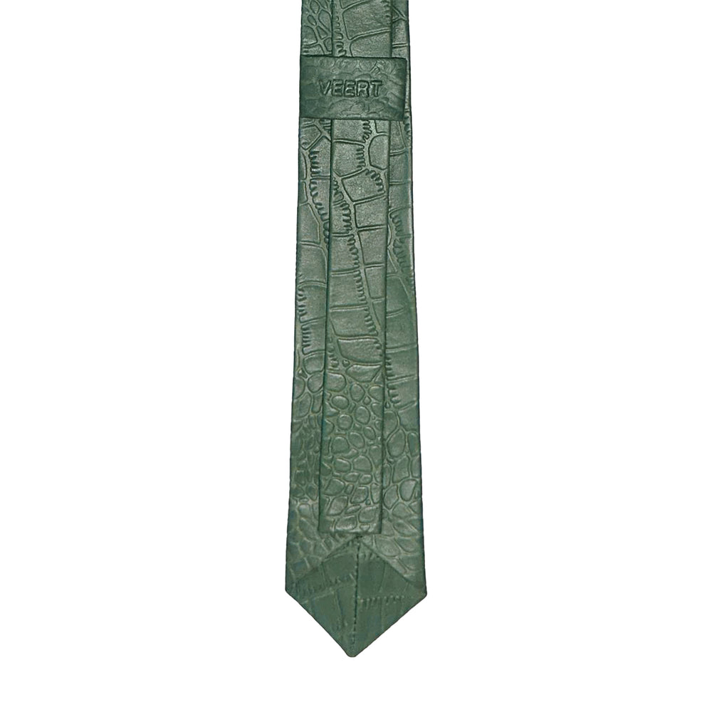 Green Croco Leather Tie