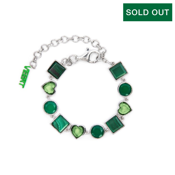 The Green Shape Bracelet in White Gold
