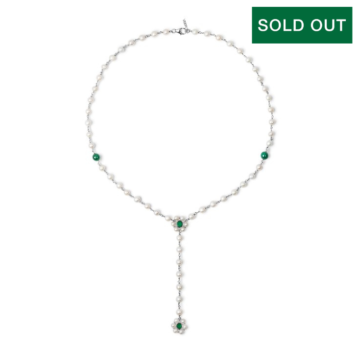 【関税込み】VEERT 'The Macro Flower Pearl Rosary' ネックレス The Macro Flower Pearl Rosary in White Gold – VEERT