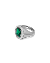 Load image into Gallery viewer, The Green Heritage Signet Ring in White Gold
