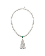 Load image into Gallery viewer, The Green Onyx Tassel Pearl Necklace
