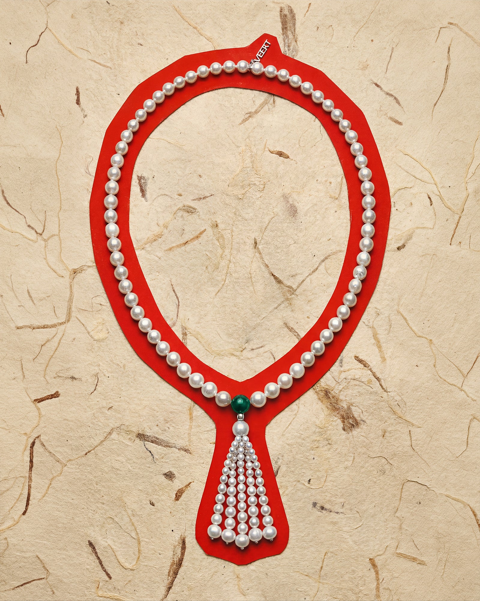 The Green Onyx Tassel Pearl Necklace