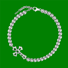 Load and play video in Gallery viewer, The Ball Cross Necklace in White Gold
