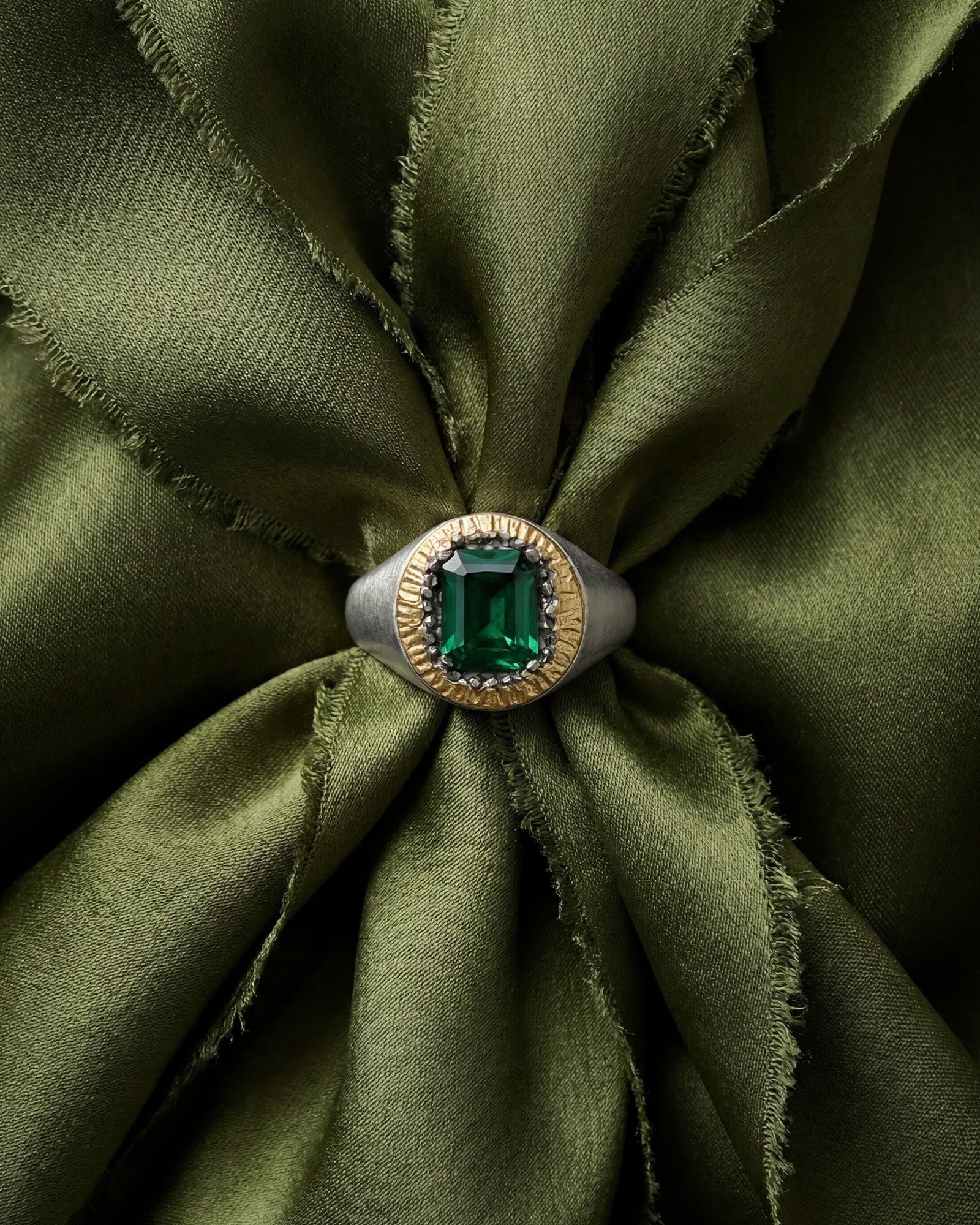 The Green Heritage Dual Tone Signet Ring