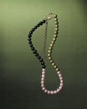Load image into Gallery viewer, The Chunk Multi Green Freshwater Pearl Necklace in Yellow Gold
