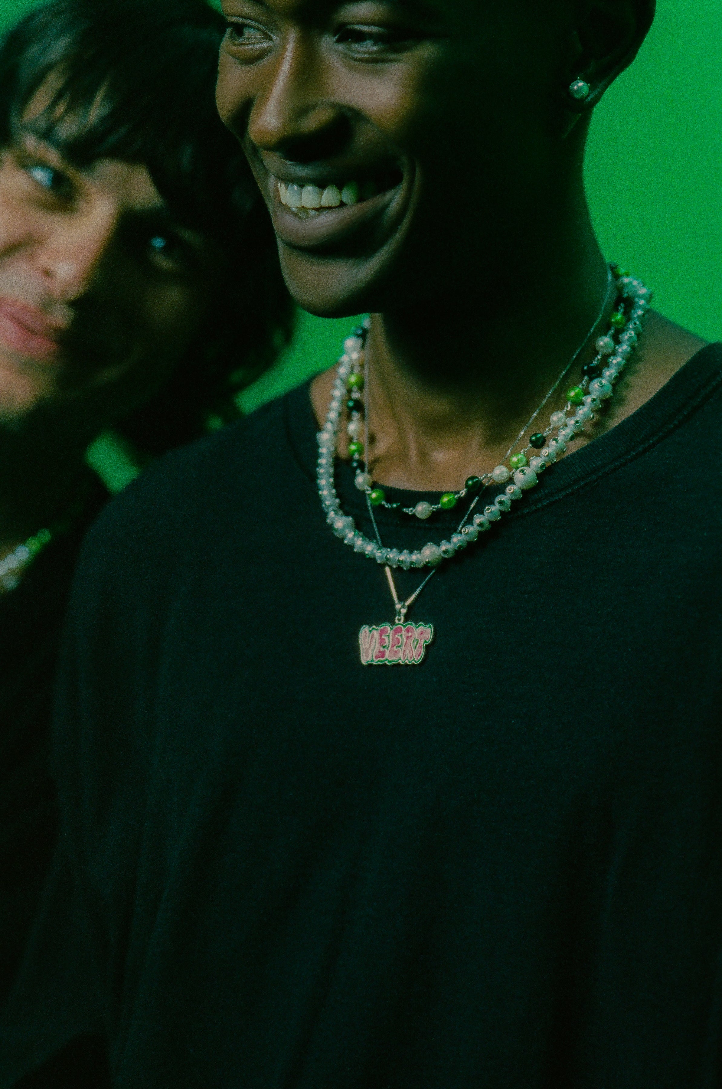 The Single Multi Green Freshwater Pearl Necklace in White Gold