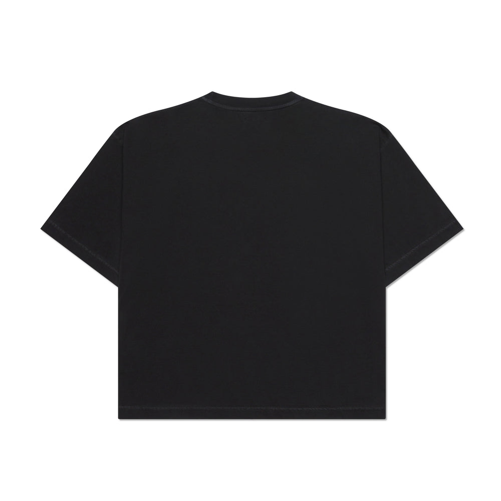 HANDWRITTEN EMBROIDERED T-SHIRT WASHED BLACK