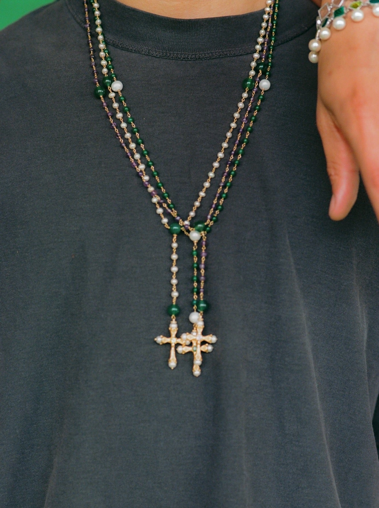 The Amethyst & Green Onyx Necklace