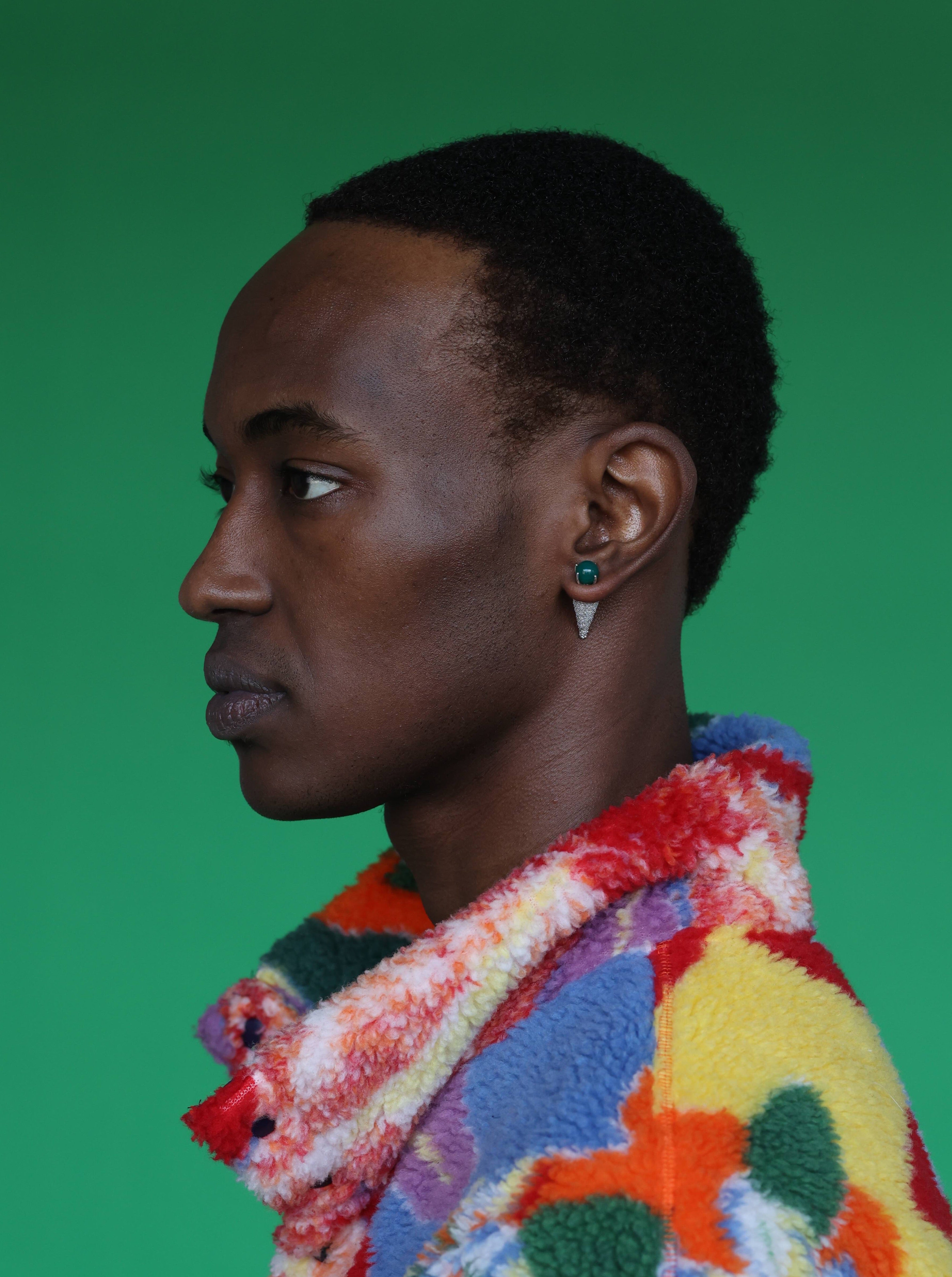 Green Onyx Spike Earring Pair