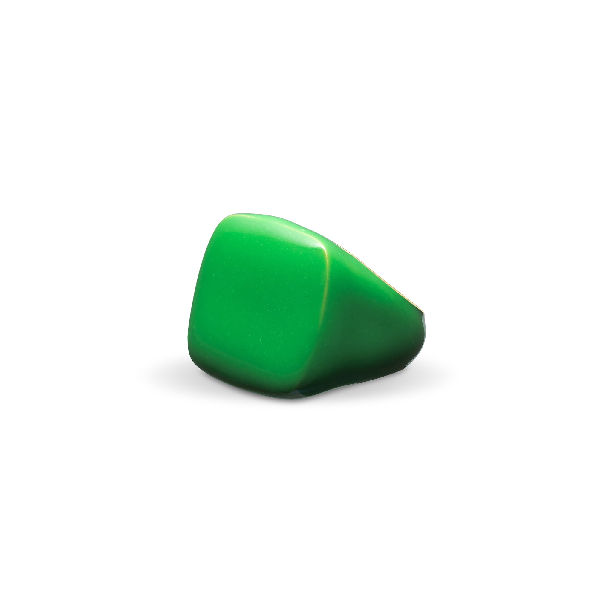 Green Enamel Square Signet Ring