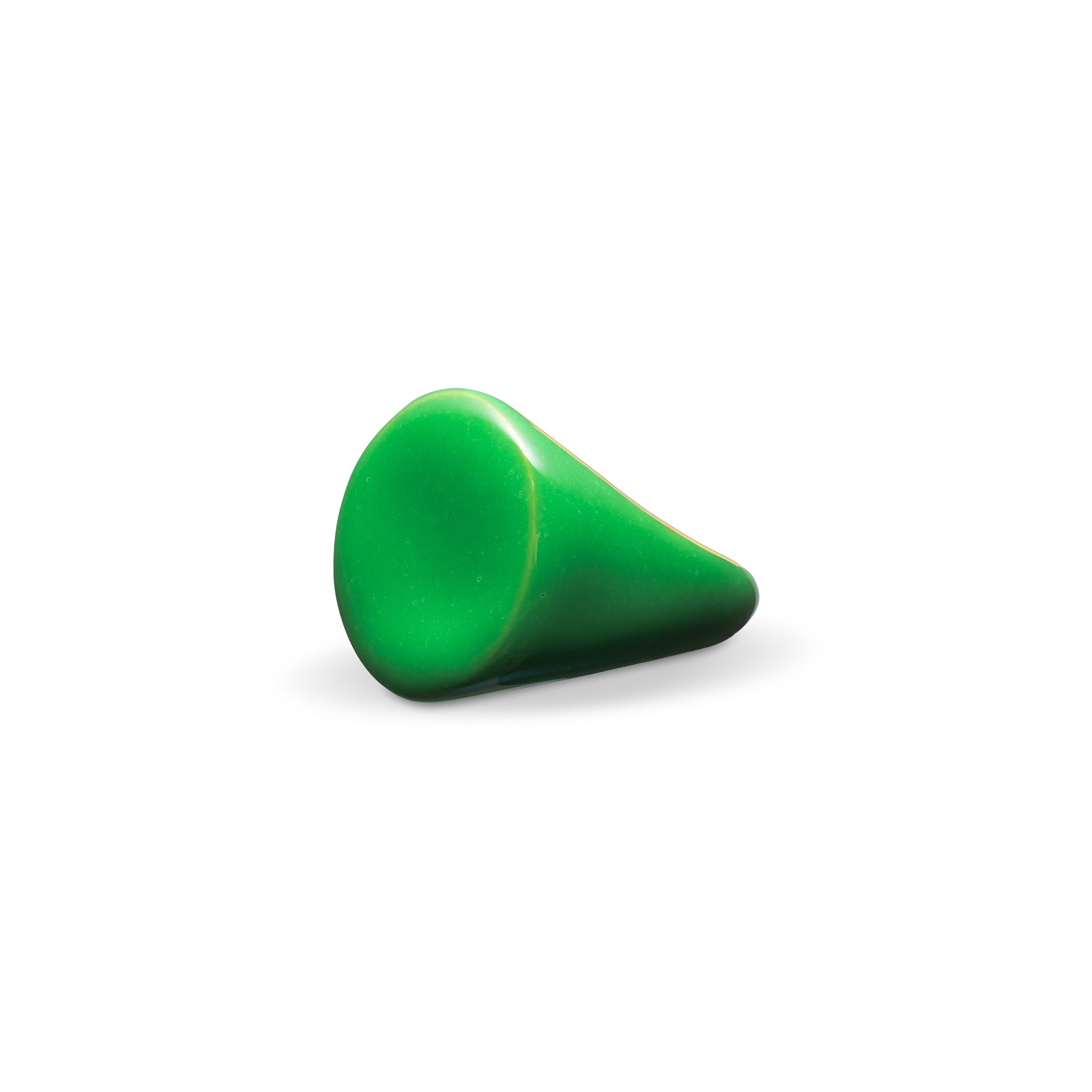 VEERT - Green Enamel Round Signet Ring