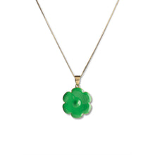 Load image into Gallery viewer, Green Enamel Flower Pendant Chain
