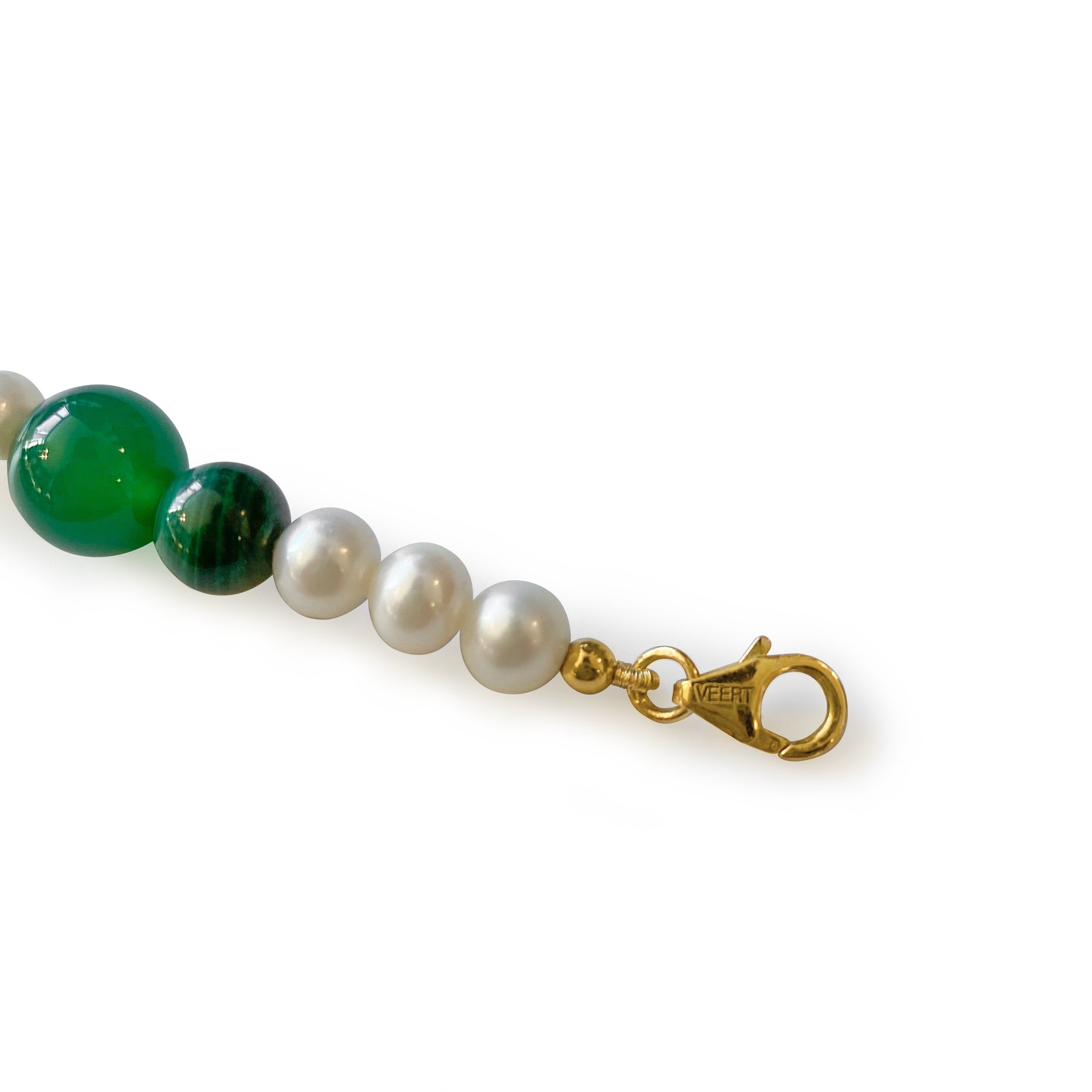 VEERT - Green Onyx & Malachite Freshwater Pearl Necklace