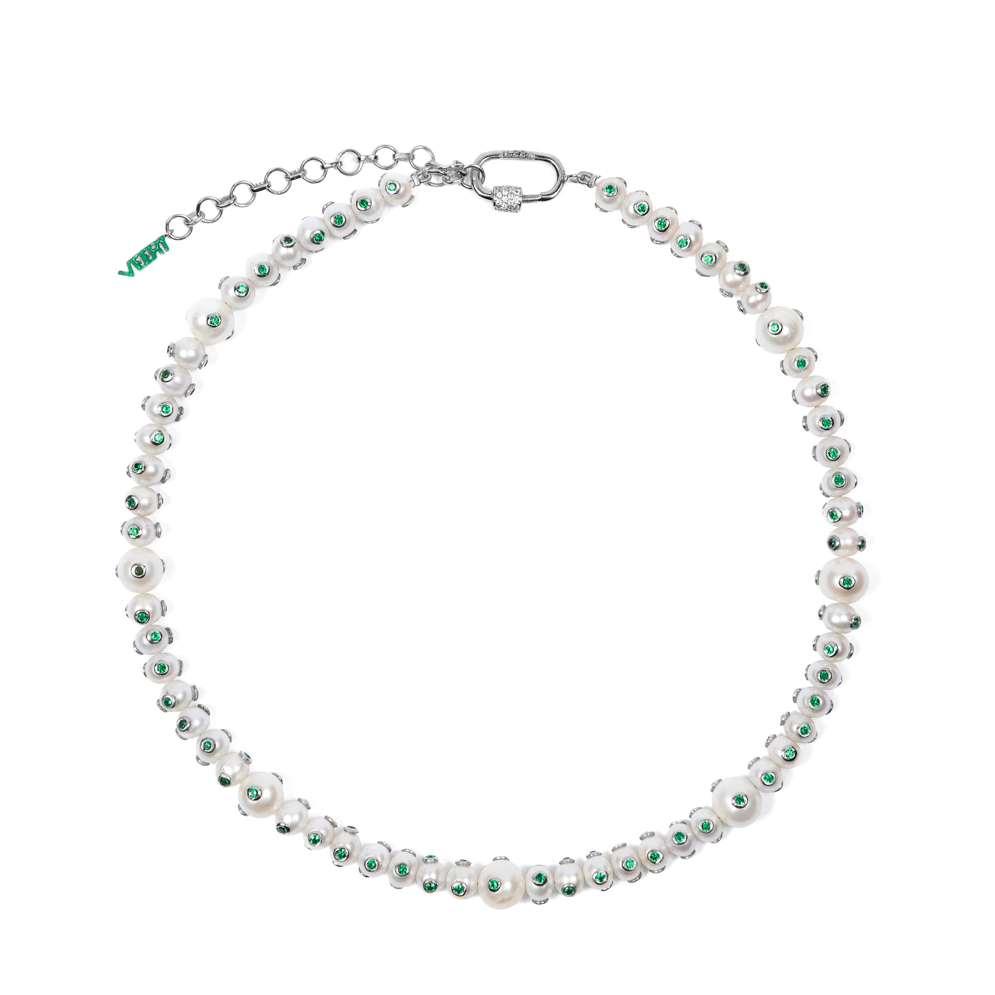 VEERT The Green Shape ネックレス VEERT - The Green Pearl Shape Necklace in White Gold