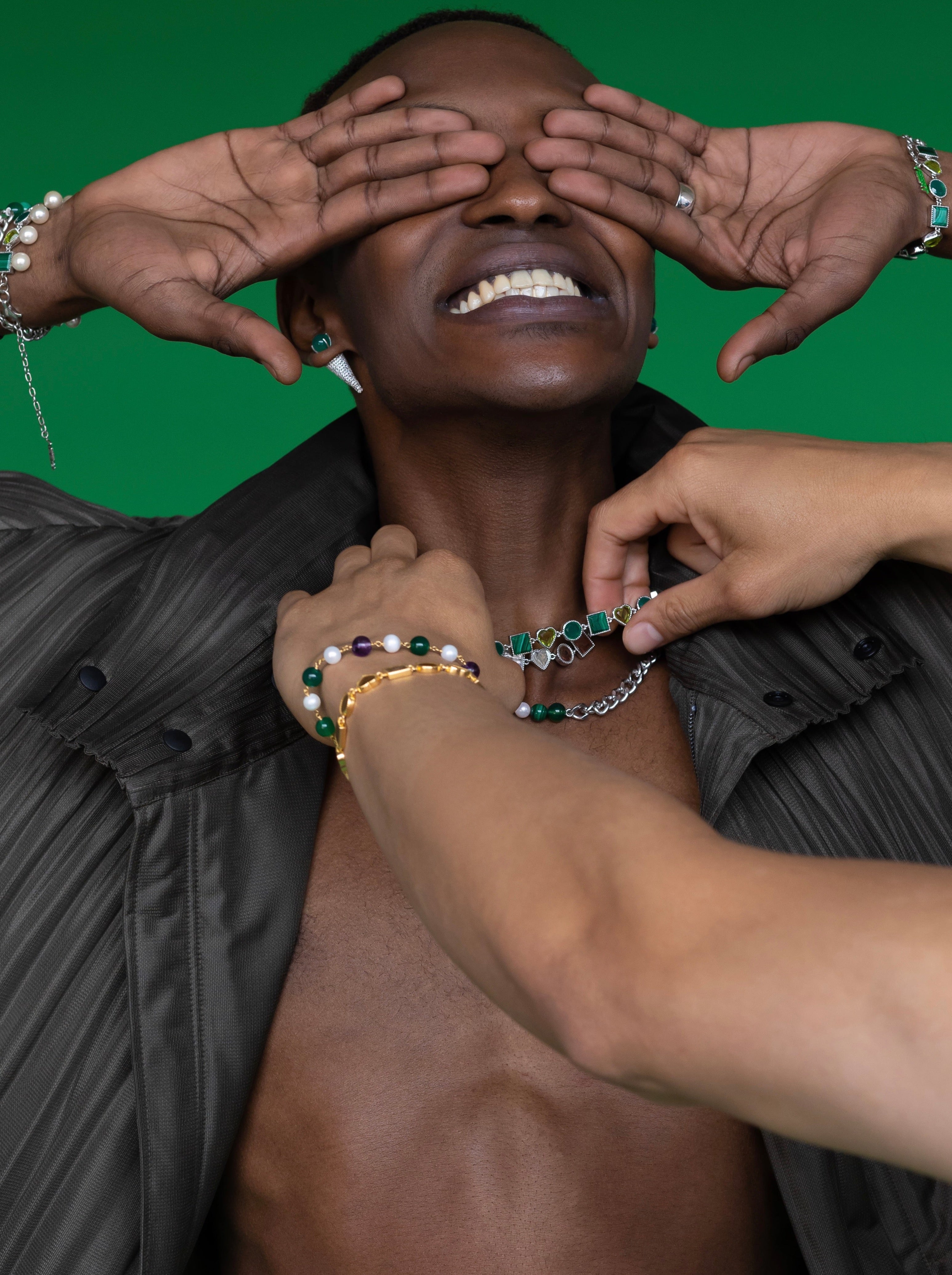 Green Shape Bracelet in Yellow Gold