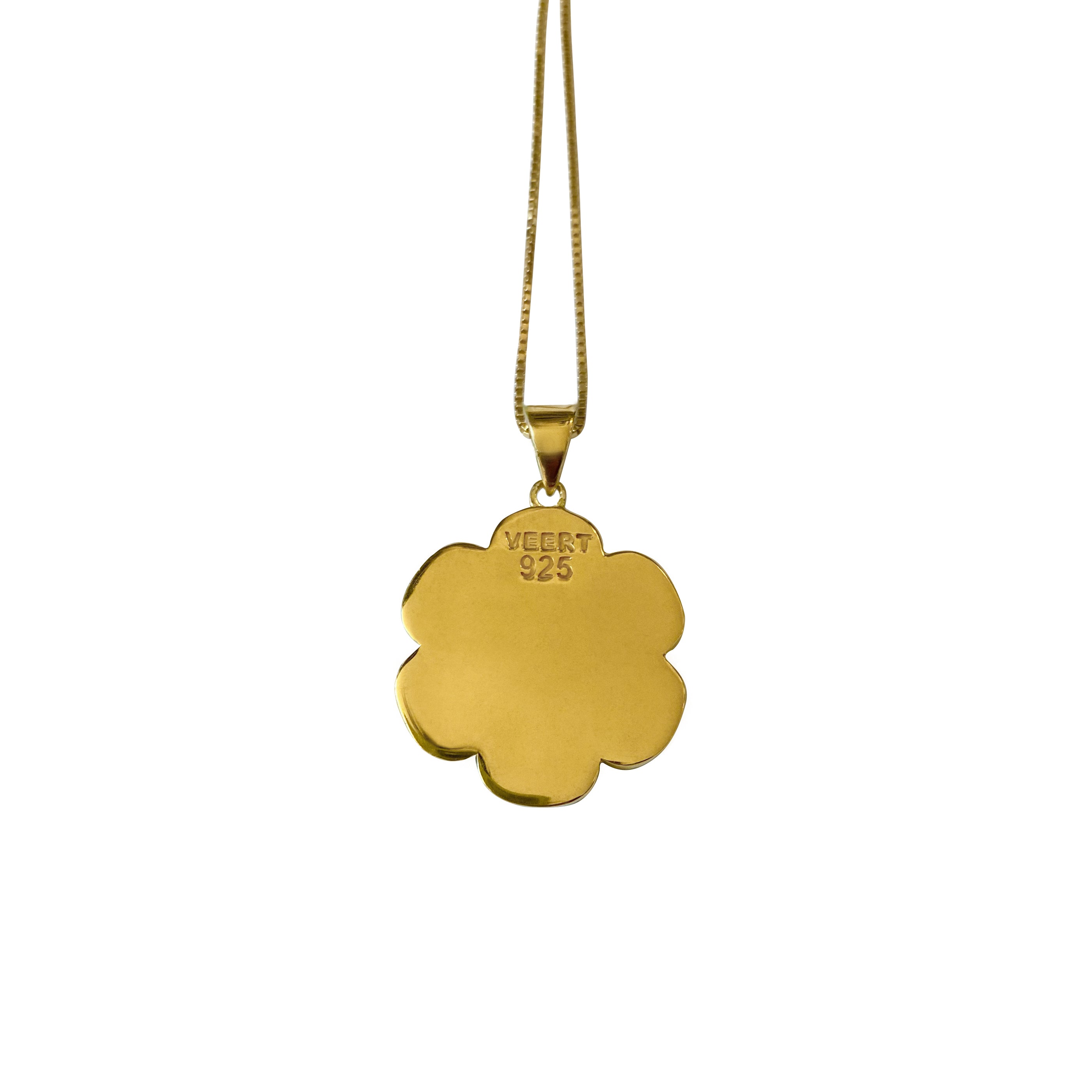 Green Enamel Flower Pendant Chain