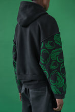 Load image into Gallery viewer, HEART EMBROIDERED HOODIE WITH FRESHWATER PEARLS ON STRING
