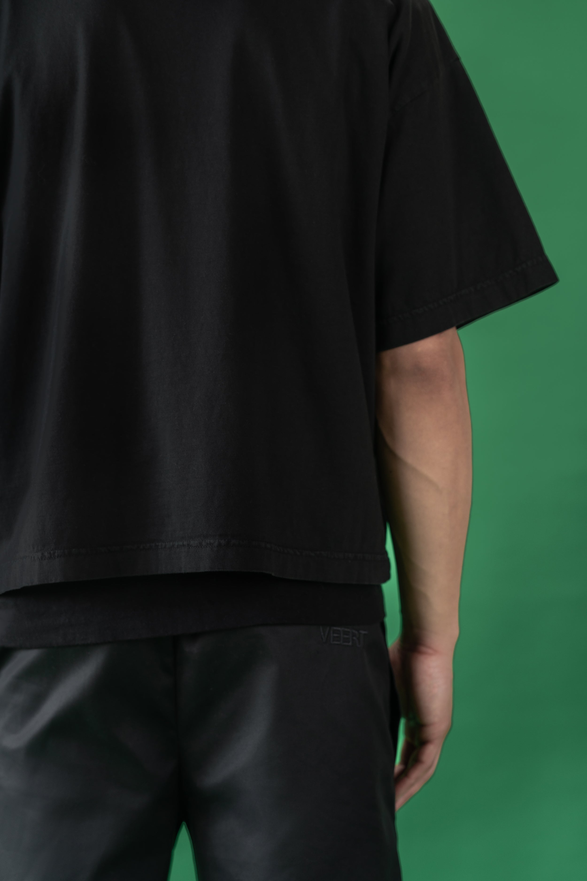 HANDWRITTEN EMBROIDERED T-SHIRT WASHED BLACK