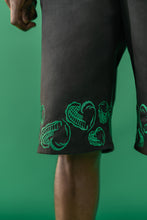 Load image into Gallery viewer, HEART EMBROIDERED SHORTS
