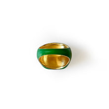 Load image into Gallery viewer, Green Enamel Square Signet Ring
