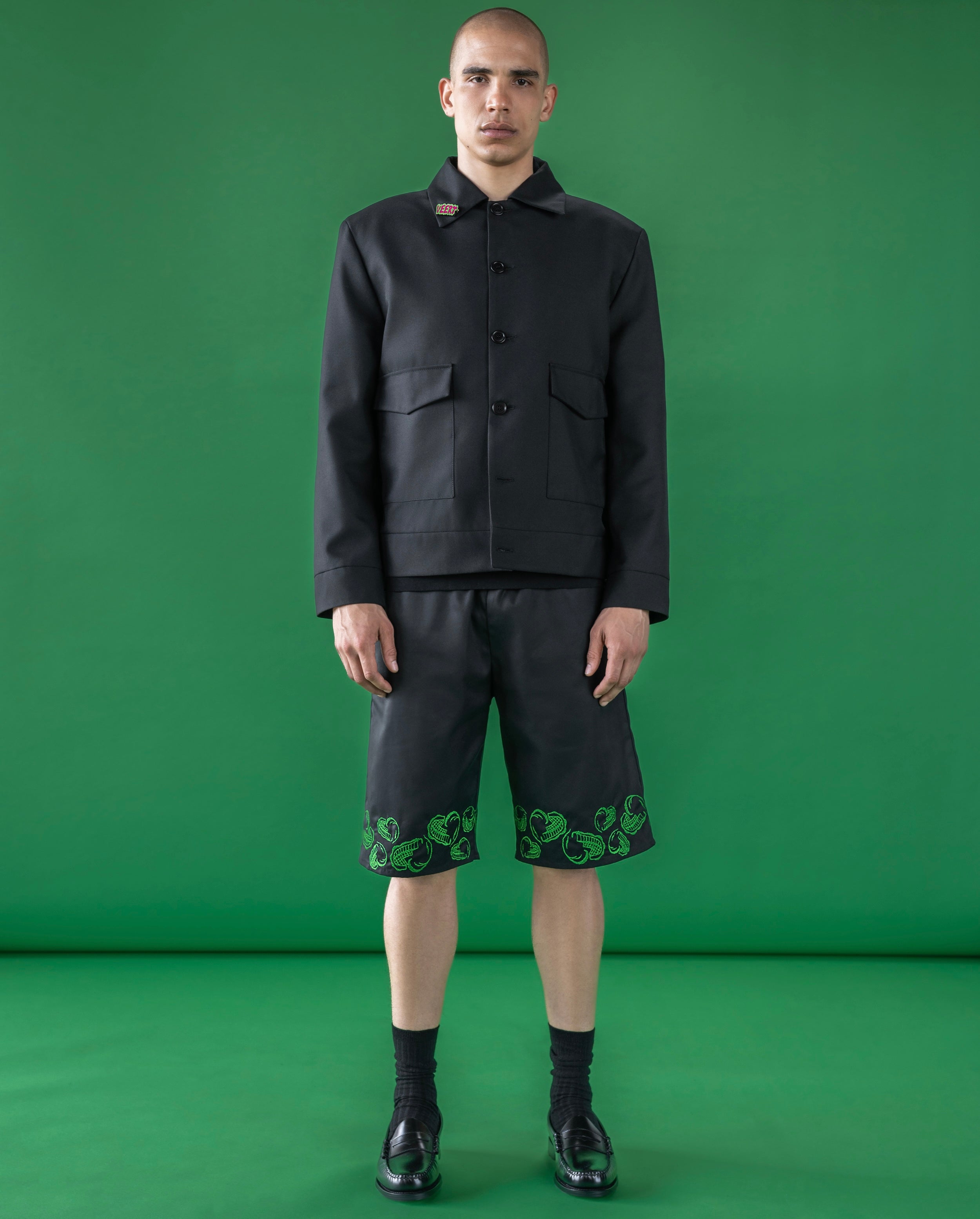 100% VIRGIN WOOL STRUCTURED JACKET WITH REMOVABLE PIN