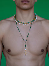 Load image into Gallery viewer, Green Pearl Shape Necklace in White Gold
