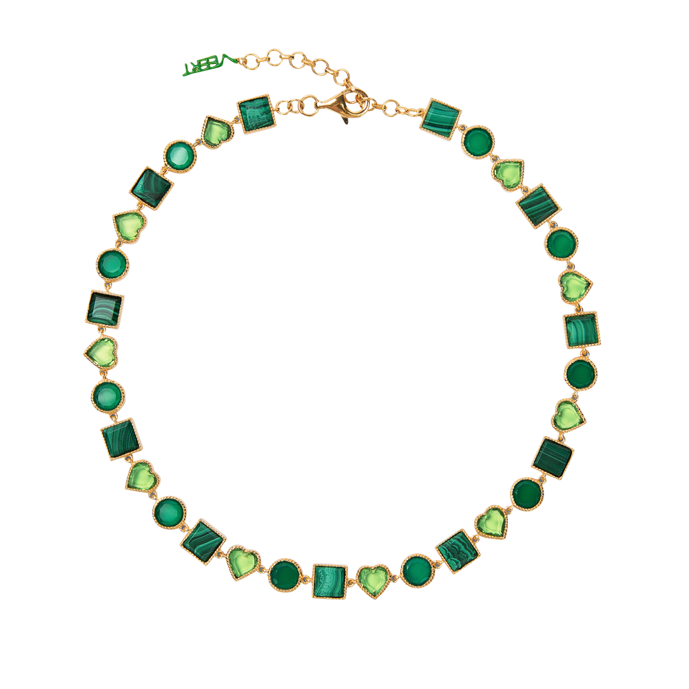 The Green Shape Necklace in Yellow Gold