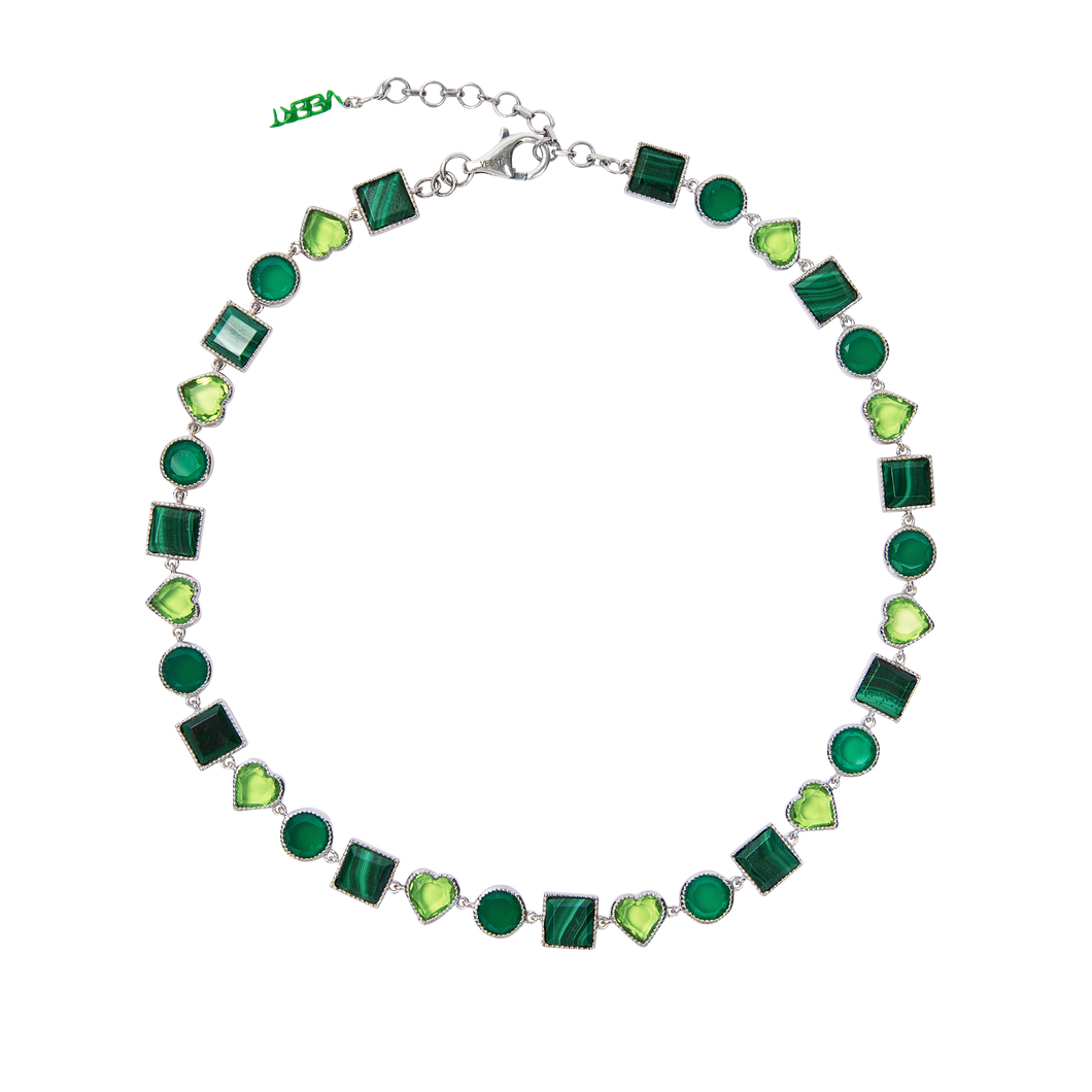 VEERT - The Green Shape Necklace in White Gold VEERT - The Green Shape Necklace in White Gold