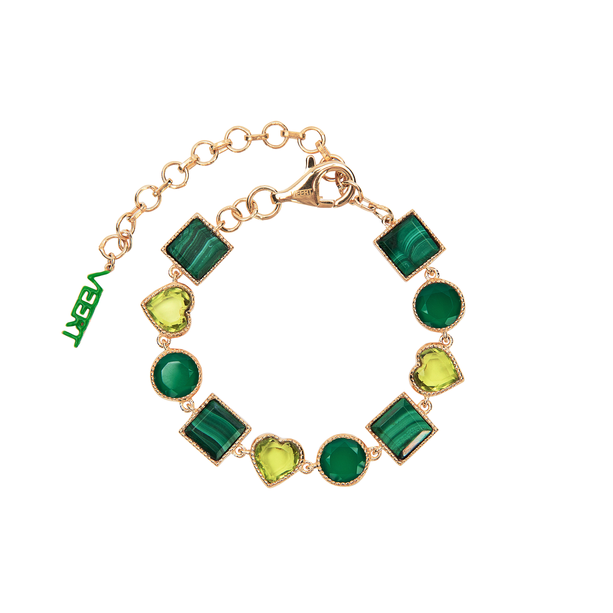 Green Shape Bracelet in Yellow Gold