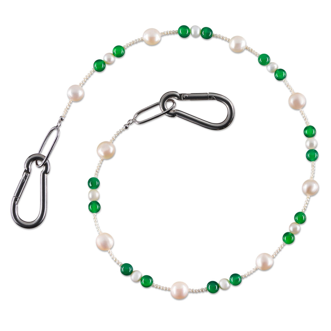 The Pearl & Green Onyx Key Chain