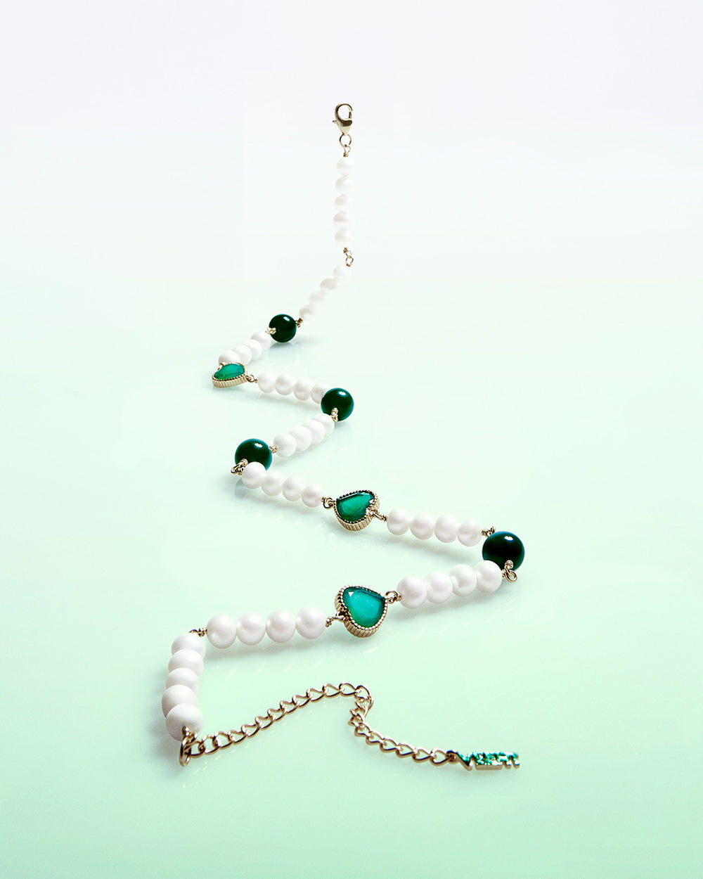 Green Onyx Freshwater Pearl Necklace