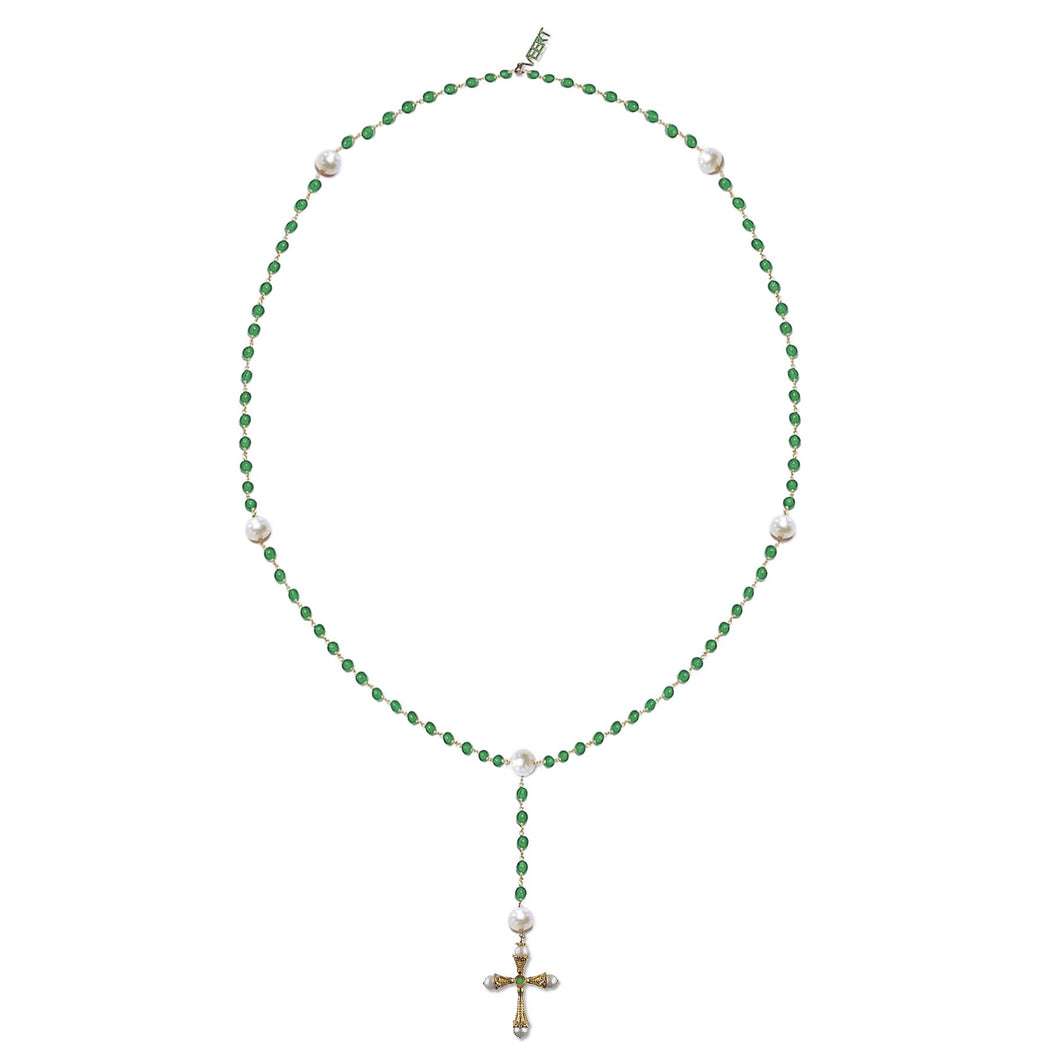Green Onyx & Freshwater Pearl Necklace